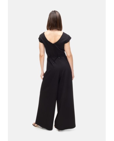 HERNO Tuta donna scollo V Nera