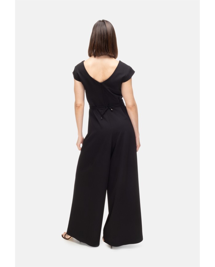 HERNO Tuta donna scollo V Nera