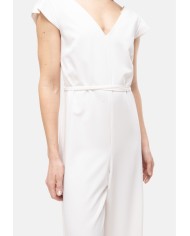 HERNO Tuta donna scollo V Grigio perla