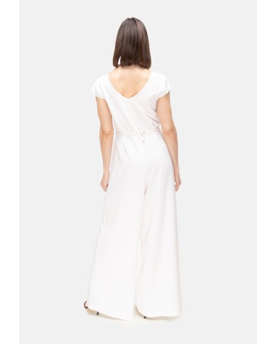 HERNO Tuta donna scollo V Grigio perla