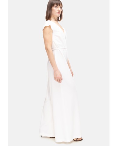 HERNO Tuta donna scollo V Grigio perla