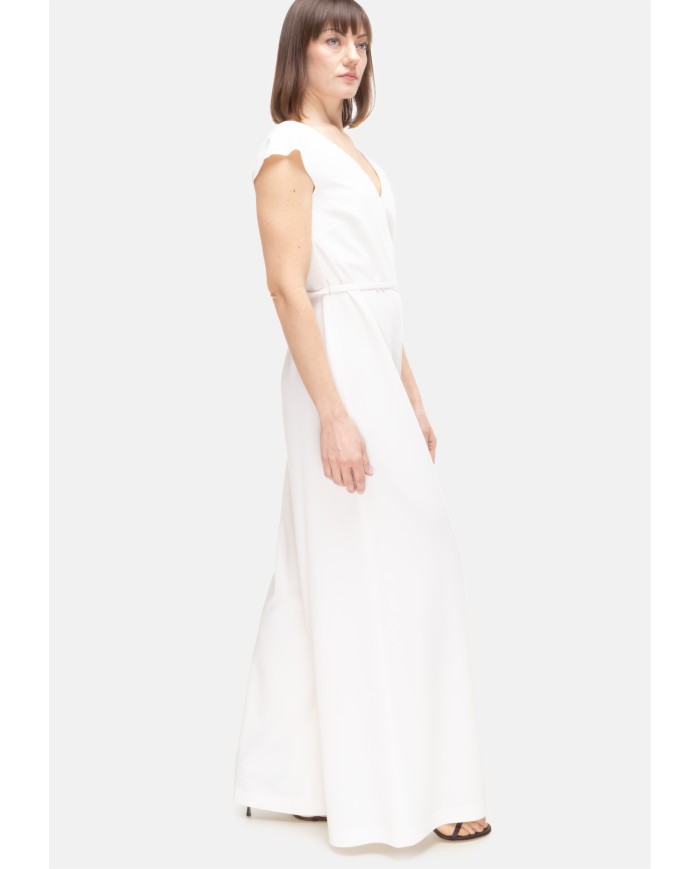 HERNO Tuta donna scollo V Grigio perla