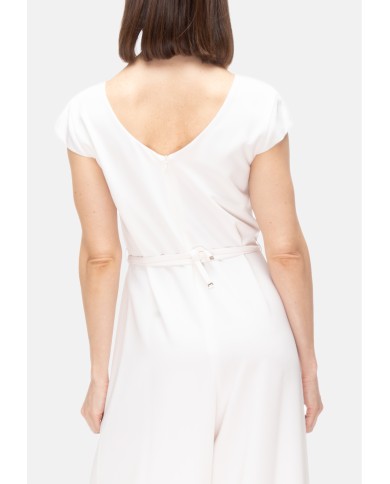 HERNO Tuta donna scollo V Grigio perla