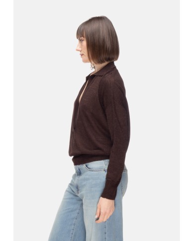 ALPHA STUDIO Maglia donna scollo V marrone