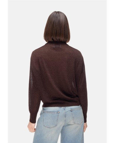 ALPHA STUDIO Maglia donna scollo V marrone