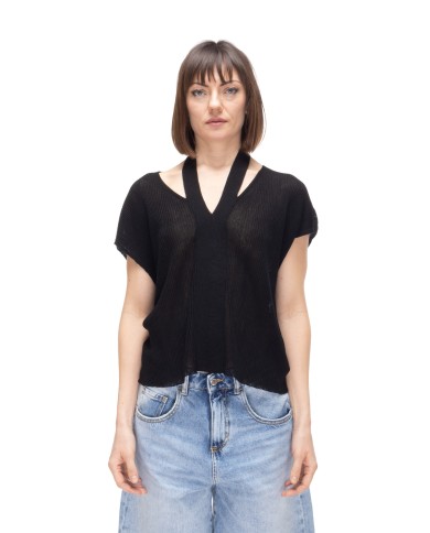 ALPHA STUDIO Maglia donna lurex Nera