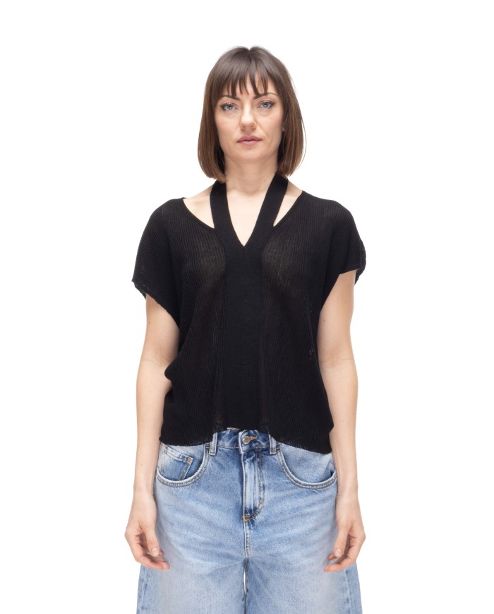ALPHA STUDIO Maglia donna lurex Nera