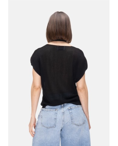 ALPHA STUDIO Maglia donna lurex Nera