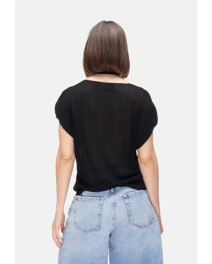 ALPHA STUDIO Maglia donna lurex Nera