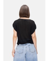 ALPHA STUDIO Maglia donna lurex Nera