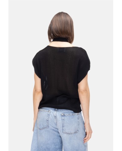 ALPHA STUDIO Maglia donna lurex Nera