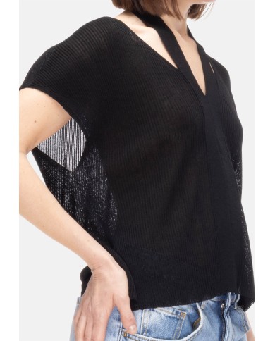 ALPHA STUDIO Maglia donna lurex Nera