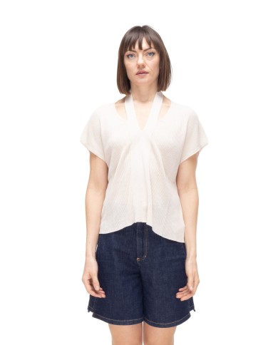 ALPHA STUDIO Maglia donna lurex bianca