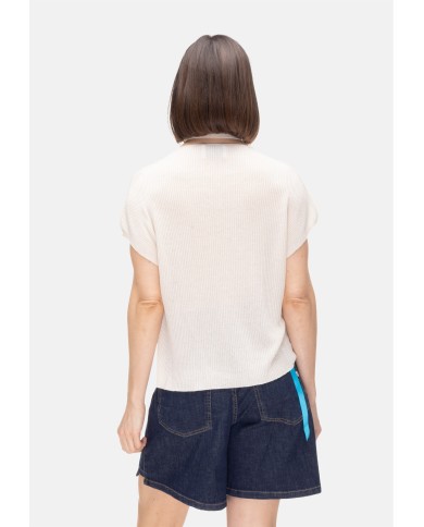 ALPHA STUDIO Maglia donna lurex bianca