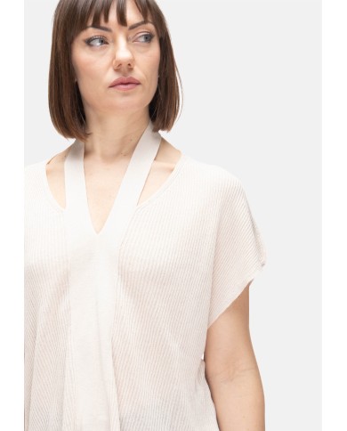 ALPHA STUDIO Maglia donna lurex bianca