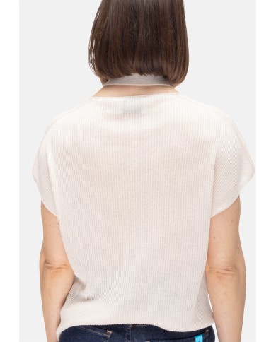 ALPHA STUDIO Maglia donna lurex bianca