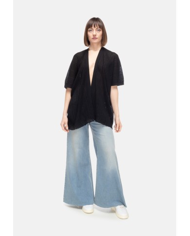 ALPHA STUDIO Cardigan kimono donna Nero
