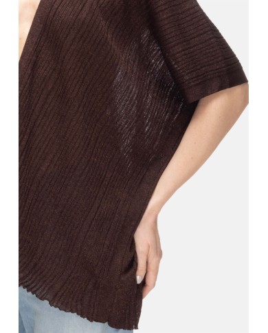 ALPHA STUDIO Cardigan kimono donna marrone