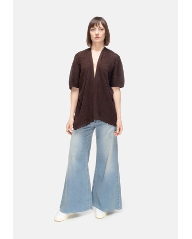 ALPHA STUDIO Cardigan kimono donna marrone
