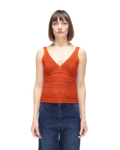 ALPHA STUDIO Top donna uncinetto Ruggine