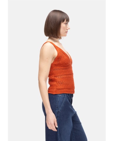 ALPHA STUDIO Top donna uncinetto Ruggine