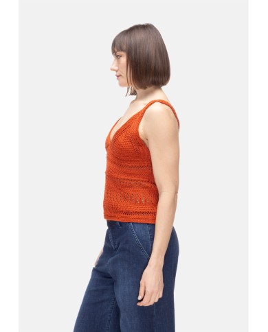 ALPHA STUDIO Top donna uncinetto Ruggine