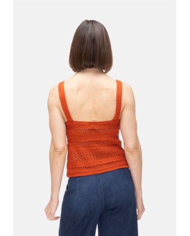 ALPHA STUDIO Top donna uncinetto Ruggine