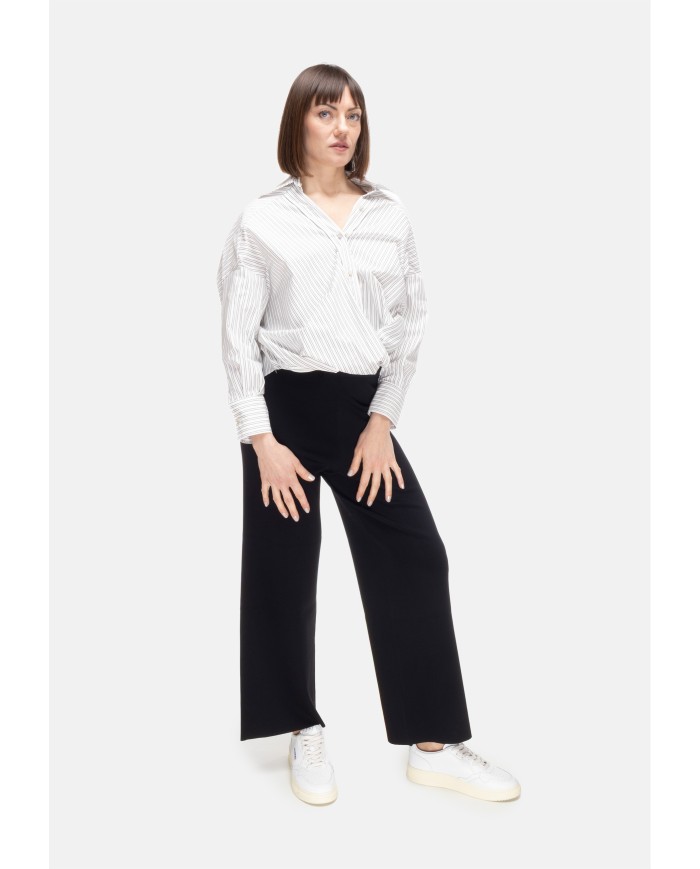ALPHA STUDIO Pantaloni donna cropped neri
