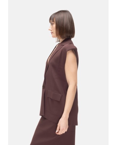 ALPHA STUDIO Gilet donna in maglia marrone