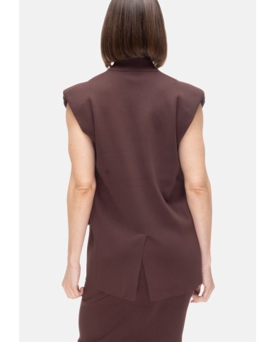 ALPHA STUDIO Gilet donna in maglia marrone