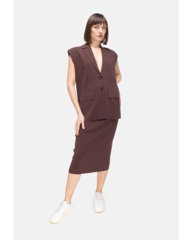 ALPHA STUDIO Gilet donna in maglia marrone