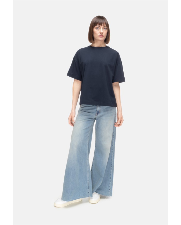 ALPHA STUDIO T-shirt donna girocollo blu