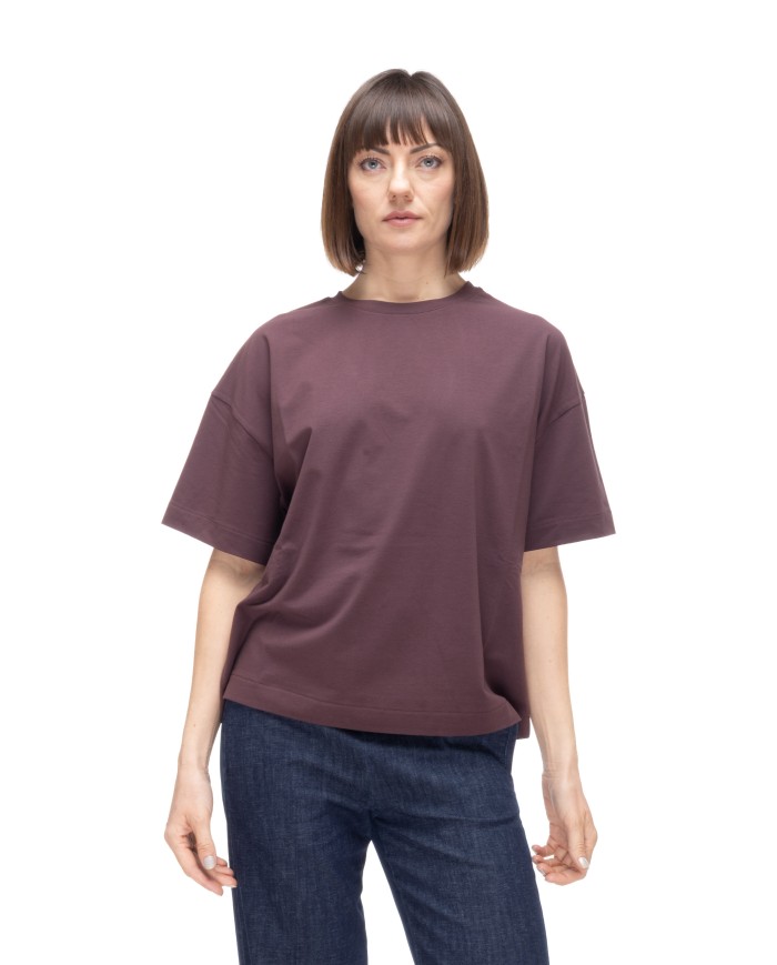 ALPHA STUDIO T-shirt donna girocollo marrone