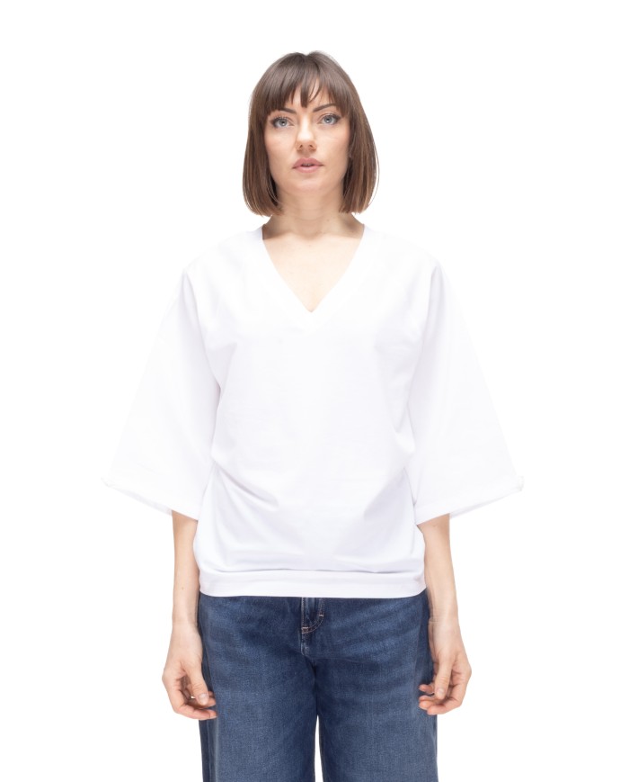 ALPHA STUDIO T-shirt kimono donna bianca
