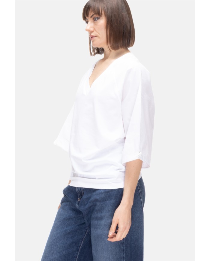 ALPHA STUDIO T-shirt kimono donna bianca