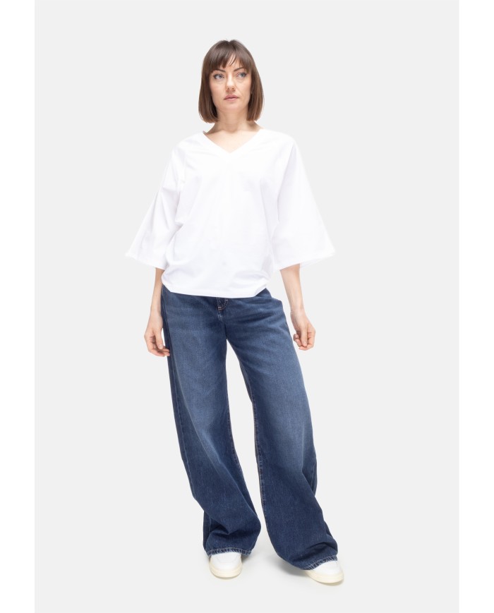 ALPHA STUDIO T-shirt kimono donna bianca