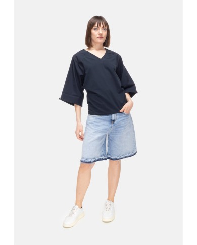 ALPHA STUDIO T-shirt kimono donna blu