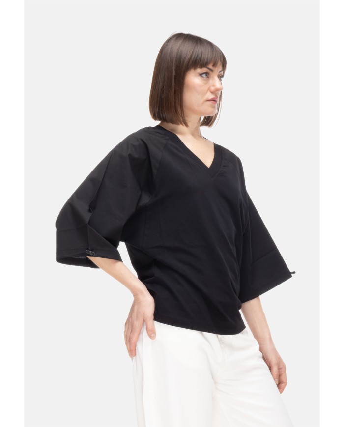 ALPHA STUDIO T-shirt kimono donna Nera