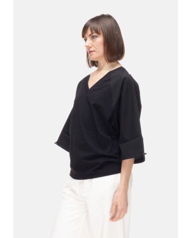 ALPHA STUDIO T-shirt kimono donna Nera