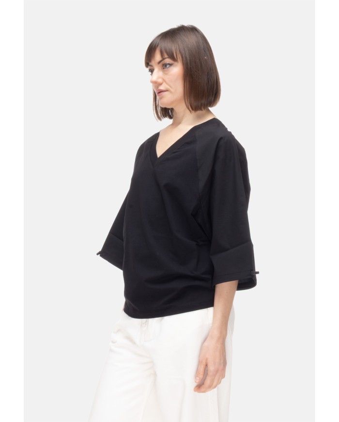ALPHA STUDIO T-shirt kimono donna Nera