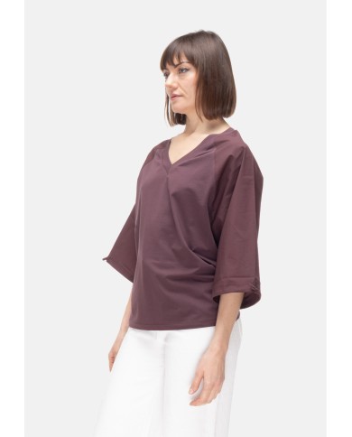 ALPHA STUDIO T-shirt kimono donna marrone