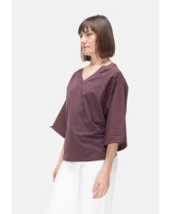 ALPHA STUDIO T-shirt kimono donna marrone