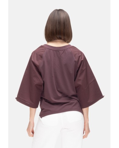 ALPHA STUDIO T-shirt kimono donna marrone