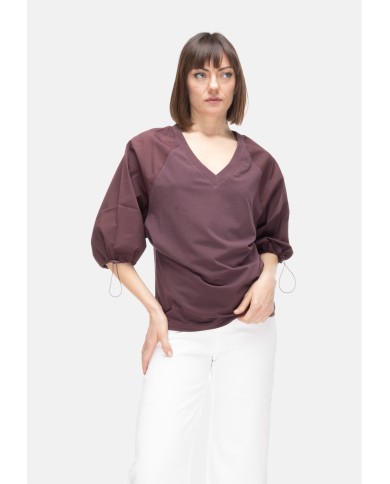 ALPHA STUDIO T-shirt kimono donna marrone