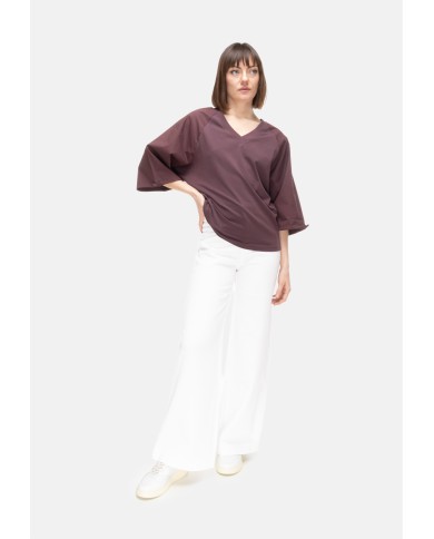 ALPHA STUDIO T-shirt kimono donna marrone