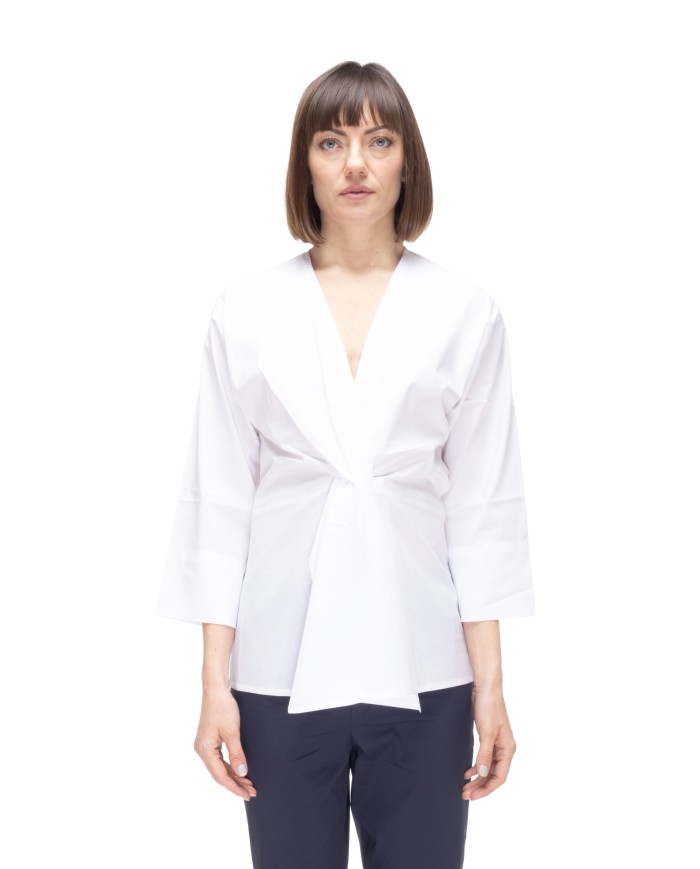 ALPHA STUDIO Blusa donna scollo V bianca