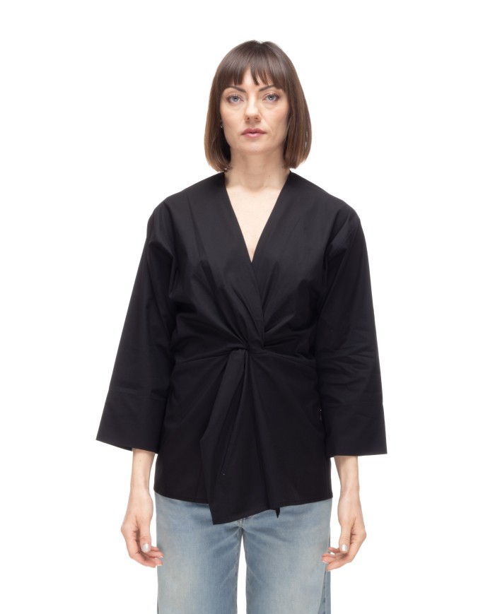 ALPHA STUDIO Camicia donna scollo V Nera