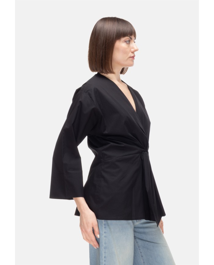 ALPHA STUDIO Camicia donna scollo V Nera