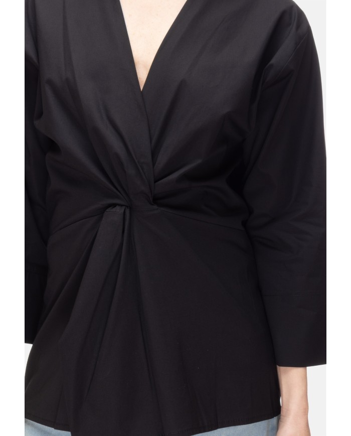 ALPHA STUDIO Camicia donna scollo V Nera