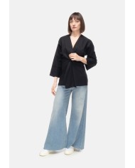 ALPHA STUDIO Camicia donna scollo V Nera